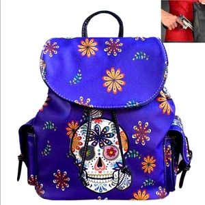 Concealed Carry Sugar Skull Western Cowgirl Backpack 🎒